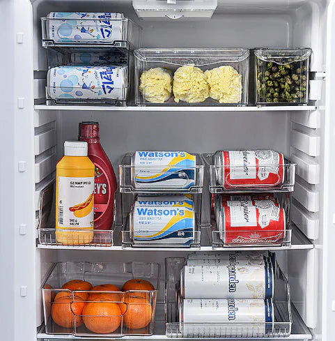 Automatic Rolling Refrigerator Organizer Bins for Drinks